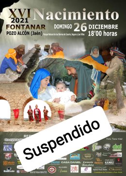 Cartel sobre la suspensión del Nacimiento.