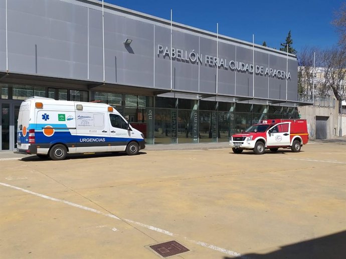 Archivo - Recinto ferial de Aracena durante la vacunación contra el Covid-19.