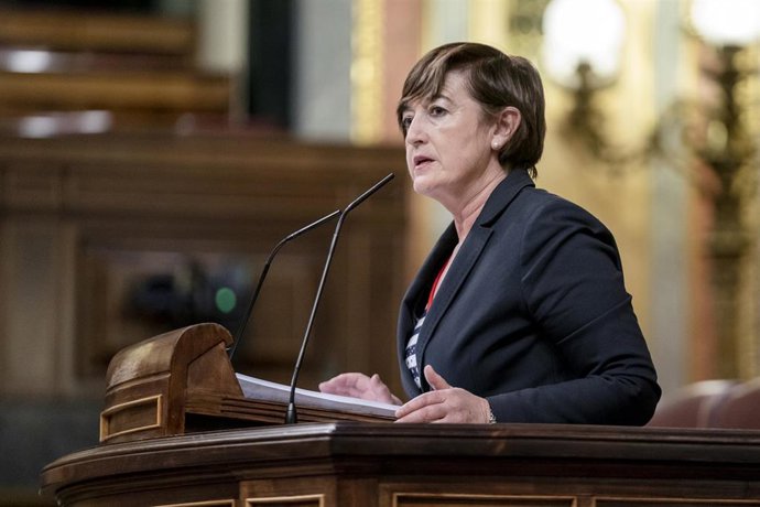 La diputada del PNV Josune Gorospe, interviene en una sesión plenaria, en el Congreso de los Diputados