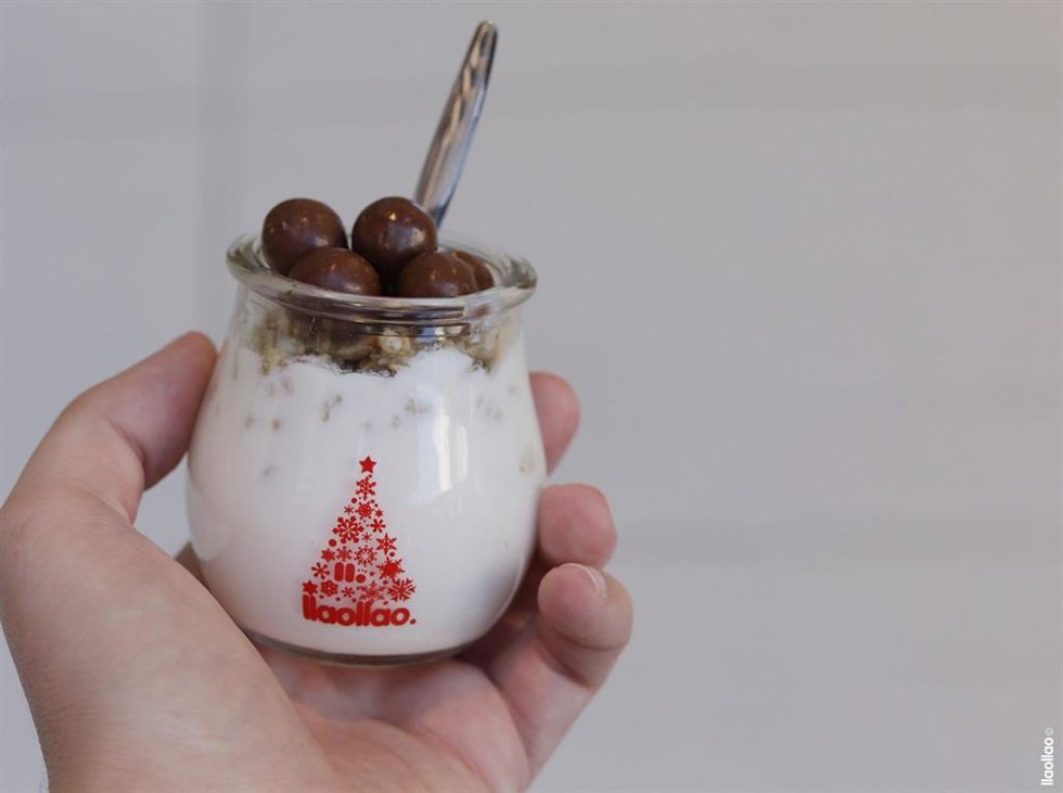Postre navideño de llaollao