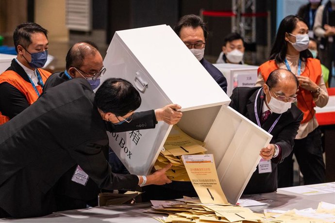 Imagen de archivo de las elecciones generales en Hong Kong.