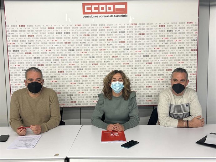 David Estévez, Ángela Sobrino y Daniel González, de CCOO