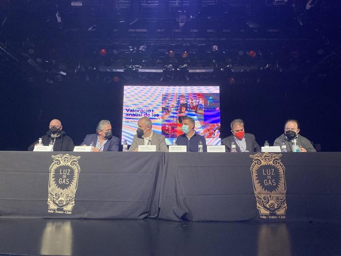 Rueda de prensa conjunta del Gremi de Restauració de Barcelona, Fecalon, Fecasarm, Asacc y Gremi d'Empresaris de Discoteques de Barcelona i Província para valorar las restricciones anunciadas por el Govern.