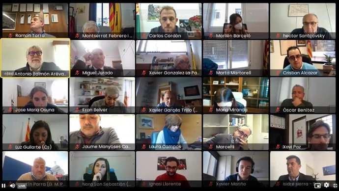 El Consejo Metropolitano del AMB reunido este martes de forma telemática.