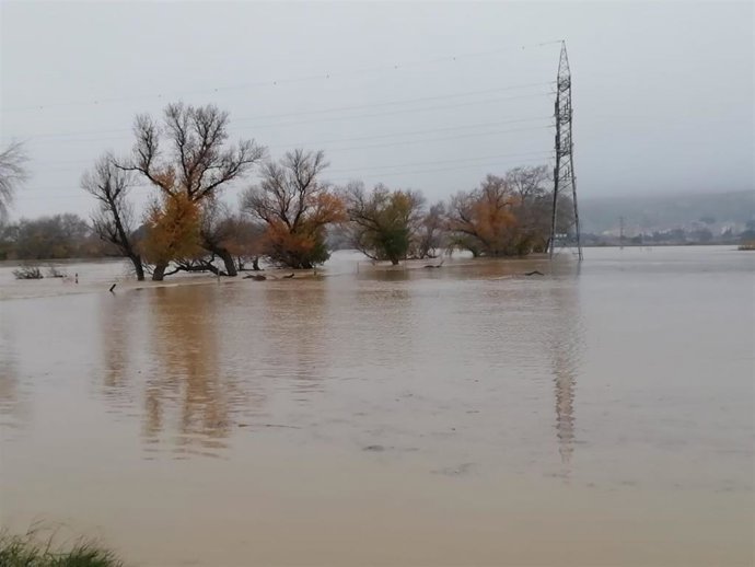 Crecida del Ebro en el término municipal de Zaragoza