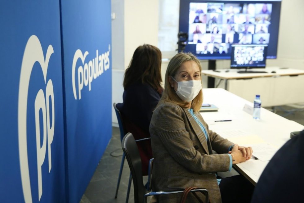 La vicesecretaria de Política Social del PP, Ana Pastor, en la primera reunión de la Comisión de Educación del PP este martes 21 de diciembre de 2021