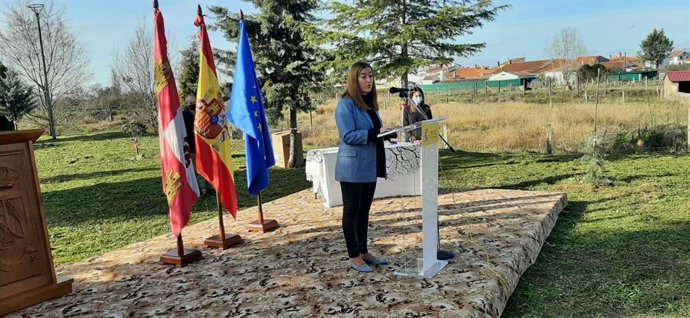 Barcones durante el acto de homenaje a los vecinos de Muñoz.