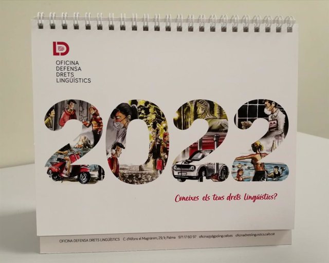Calendario para 2022 de la Oficina de Defensa de los Derechos Lingüísticos.