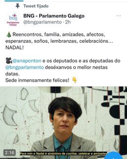Vídeo de navidad del BNG con la portavoz nacional, Ana Pontón