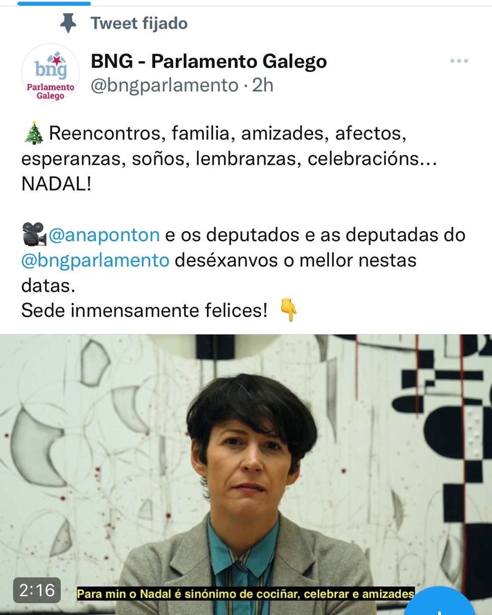 Vídeo de navidad del BNG con la portavoz nacional, Ana Pontón