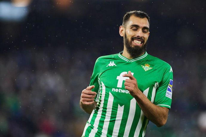 Borja Iglesias of Real Betis laments during the UEFA Europa League, Group G, football match played between Real Betis and Ferencvaros TC at Benito Villamarin stadium on November 25, 2021, in Sevilla, Spain.
