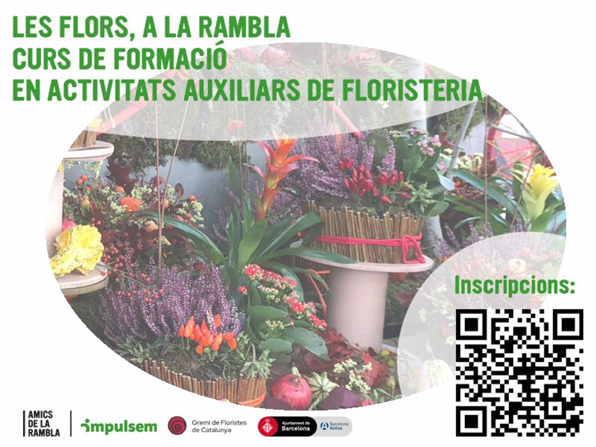 Entidades promoverán el mercado de la flor de La Rambla de Barcelona con un  curso de floristería