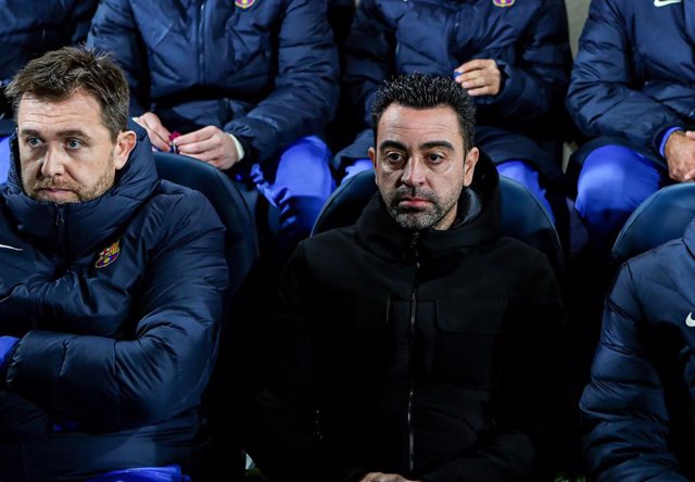 Xavi Hernandez, head coach of FC Barcelona, looks on during the Santander League match between Villareal CF and FC Barcelona at the Ceramica Stadium on November 27, 2021, in Valencia, Spain.