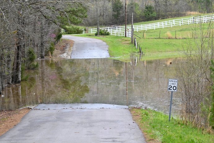 Archivo - Imagen de archivo sobre inundaciones en marzo de 2021 en  Ohatchee, Alabama.