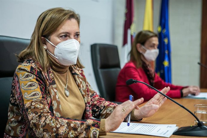 La consejera de Educación, Cultura y Deportes, Rosa Ana Rodríguez, en rueda de prensa.