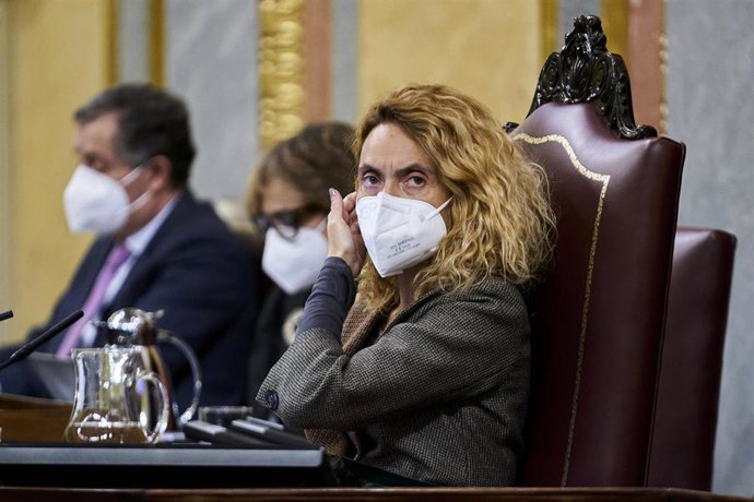 La presidenta del Congreso, Meritxell Batet, en una sesión plenaria 