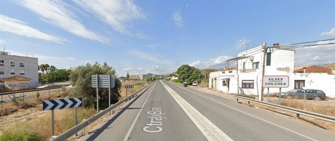 La carretera N-340 a su paso por Xilxes