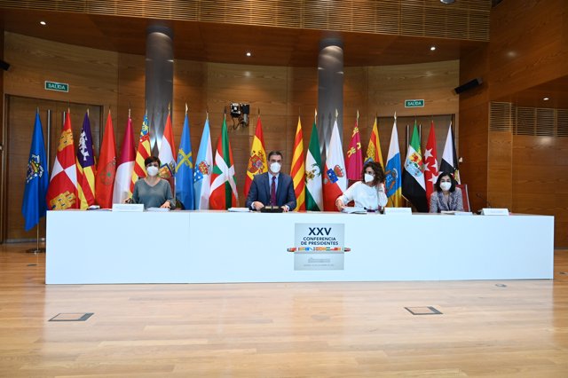 El presidente del Gobierno, Pedro Sánchez, durante la Conferencia de Presidentes telemática