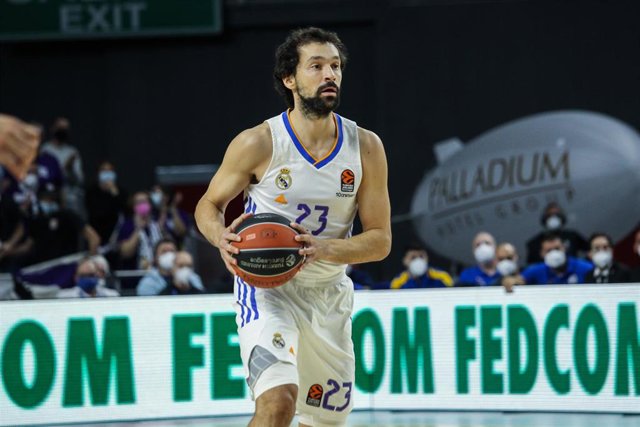 Sergio Llull durante un partido de Euroliga en el WiZink Center.