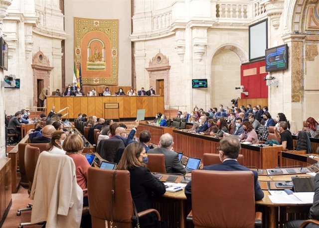 Votación en el Pleno del Parlamento andaluz.