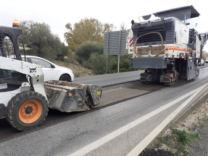 Obras de mejora en la carretera A-372 en Arcos de la Frontera