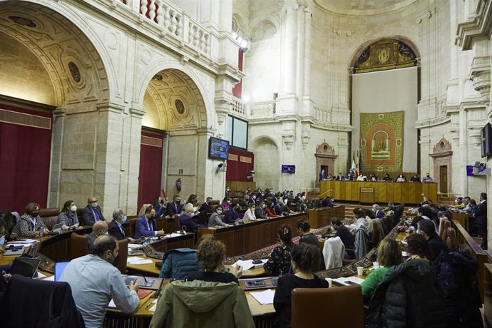 Detalle de una votación durante la Sesión parlamentaria ordinaria del Parlamento de Andalucía, a 23 de diciembre de 2021 en Sevilla (Andalucía, España)
