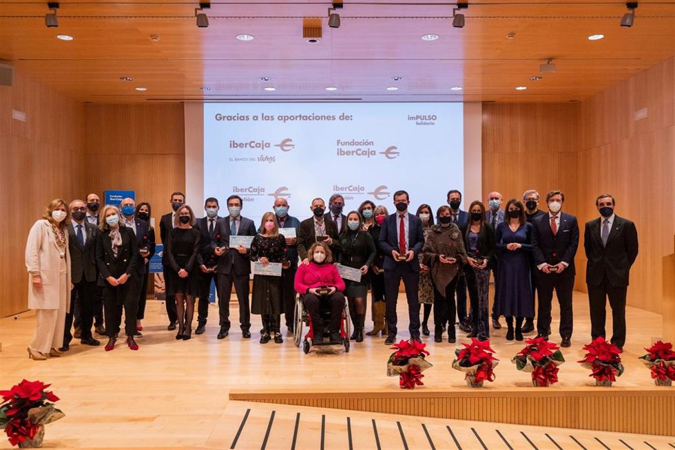 Los premiados en la iniciativa 'Impulso Solidario' de Ibercaja.