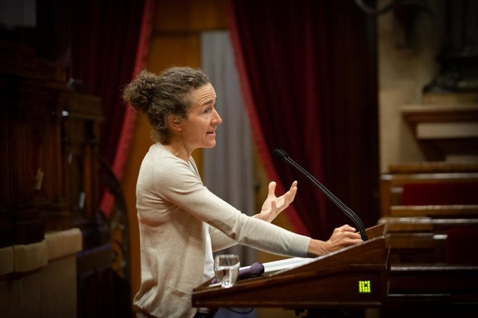 Archivo - Arxiu - La diputada d'ERC, Núria Picas, intervé en una sessió plenria al Parlament
