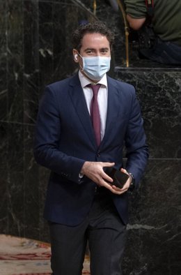 Archivo - El secretario general del Partido Popular, Teodoro García Egea, a su llegada a una sesión plenaria en el Congreso de los Diputados, a 3 de noviembre de 2021, en Madrid, (España). 