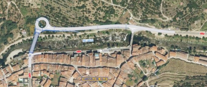 Archivo - Plano del proyecto del nuevo puente en Cabezuela del Valle.