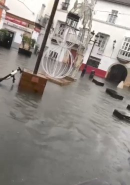 Plaza de El Puerto anegada.
