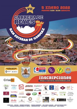 Cartel anunciador de la Carrera de Reyes en San Esteban de Gormaz.