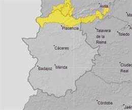 Archivo - Aviso por lluvias en el norte de Cáceres.