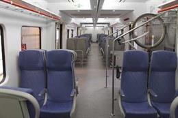Archivo - Interior de un tren de Rodalies de Catalunya