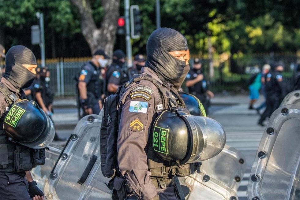 Archivo - Agentes de la Policía Militar de Brasil.