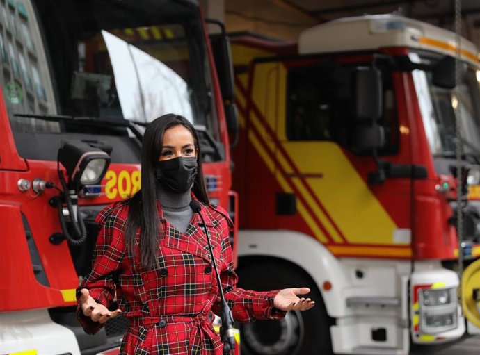 La vicealcaldesa de Madrid, Begoña Villacís, interviene durante su visita al Centro Integrado de Seguridad y Emergencias (CISEM)  