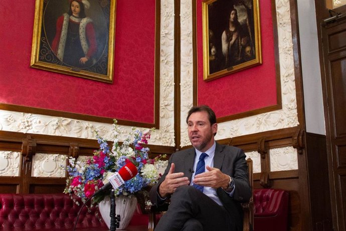 El alcalde de Valladolid, Óscar Puente, durante la entrevista con Europa Press.