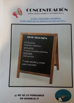 Concentración en apoyo a los trabajadores de la cafetería del HUCA.