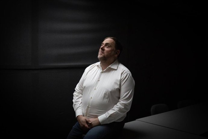 El presidente de ERC, Oriol Junqueras, en una entrevista de Europa Press