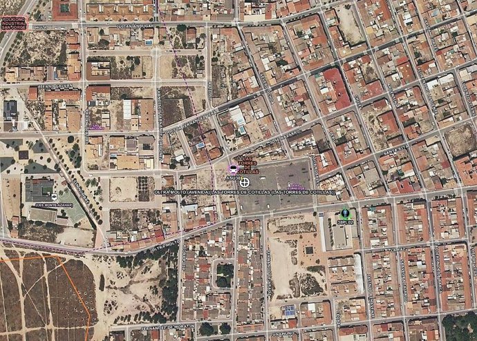 Lugar del accidente, visto en el mapa