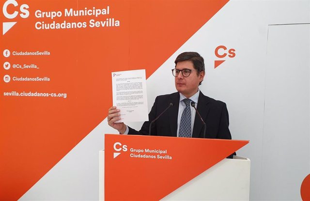Archivo - El portavoz de Cs en el Ayuntamiento de Sevilla, Álvaro Pimentel