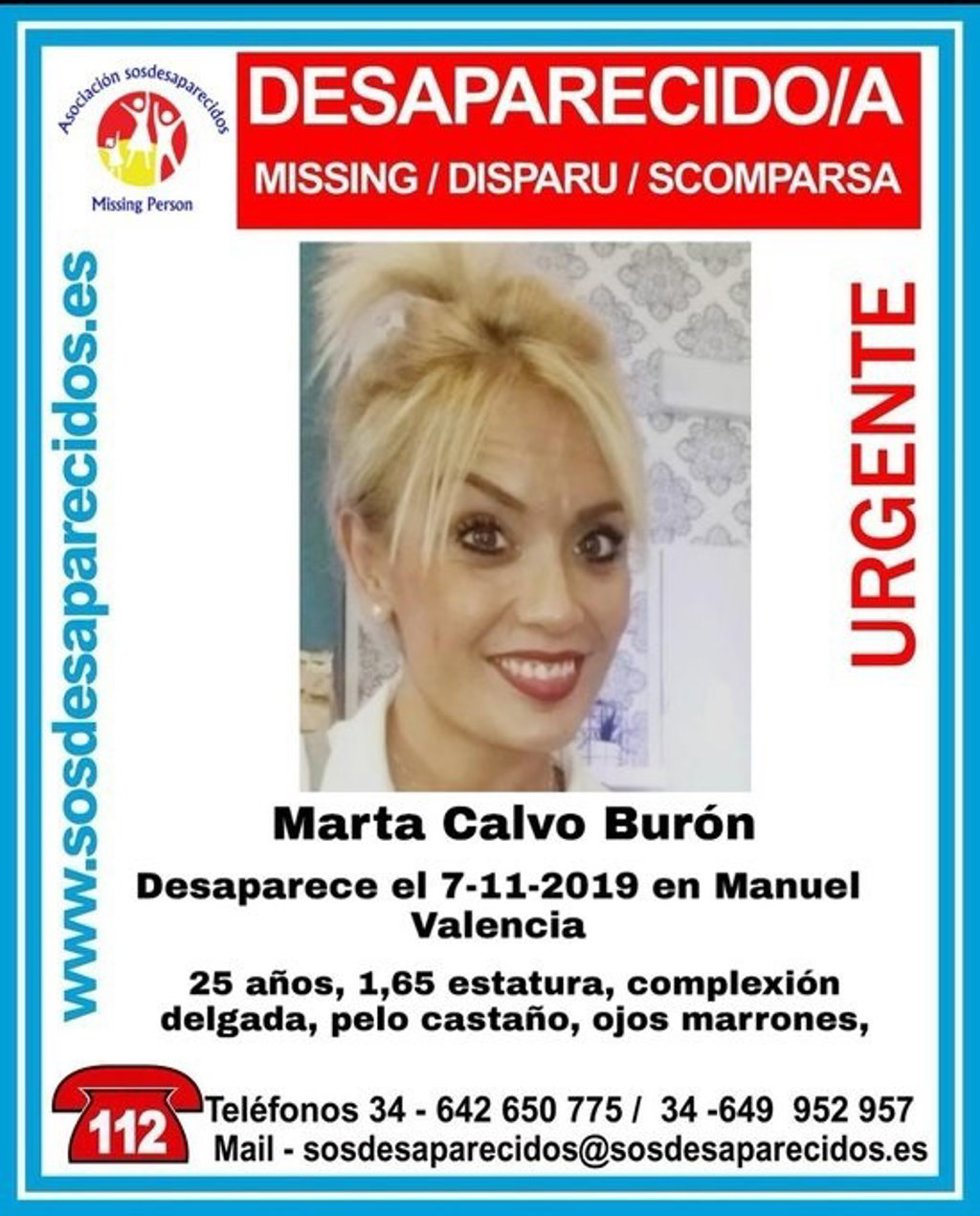 Archivo - Cartel de desaparecida de Marta Calvo
