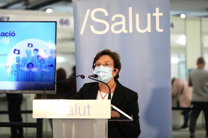 La secretaria de Salud Pública, Carmen Cabezas, en el acto de reconocimiento por el primer año de vacunación