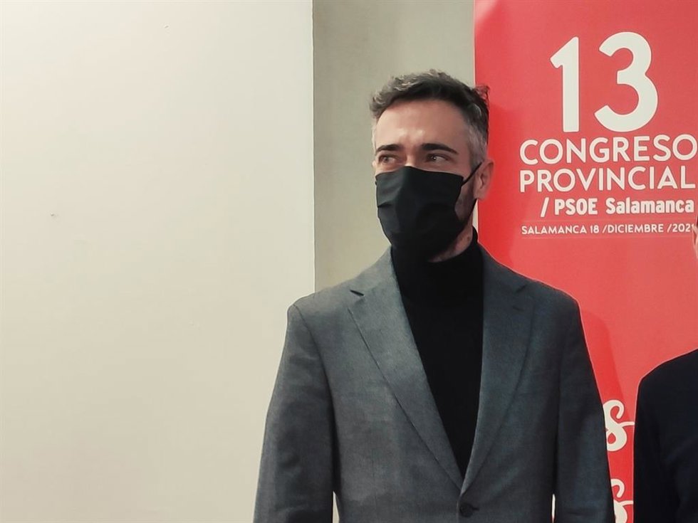 El portavoz del PSOE, Felipe Sicilia, en el congreso provincial del PSOE de Salamanca.