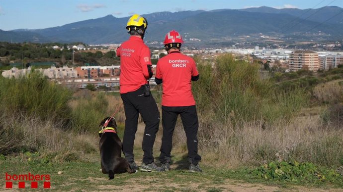 Efectius de Bombers de la Generalitat durant l'operatiu de recerca