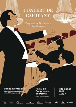 Cartel del concierto de Fin de Año de la Orquesta Sinfónica de Baleares.
