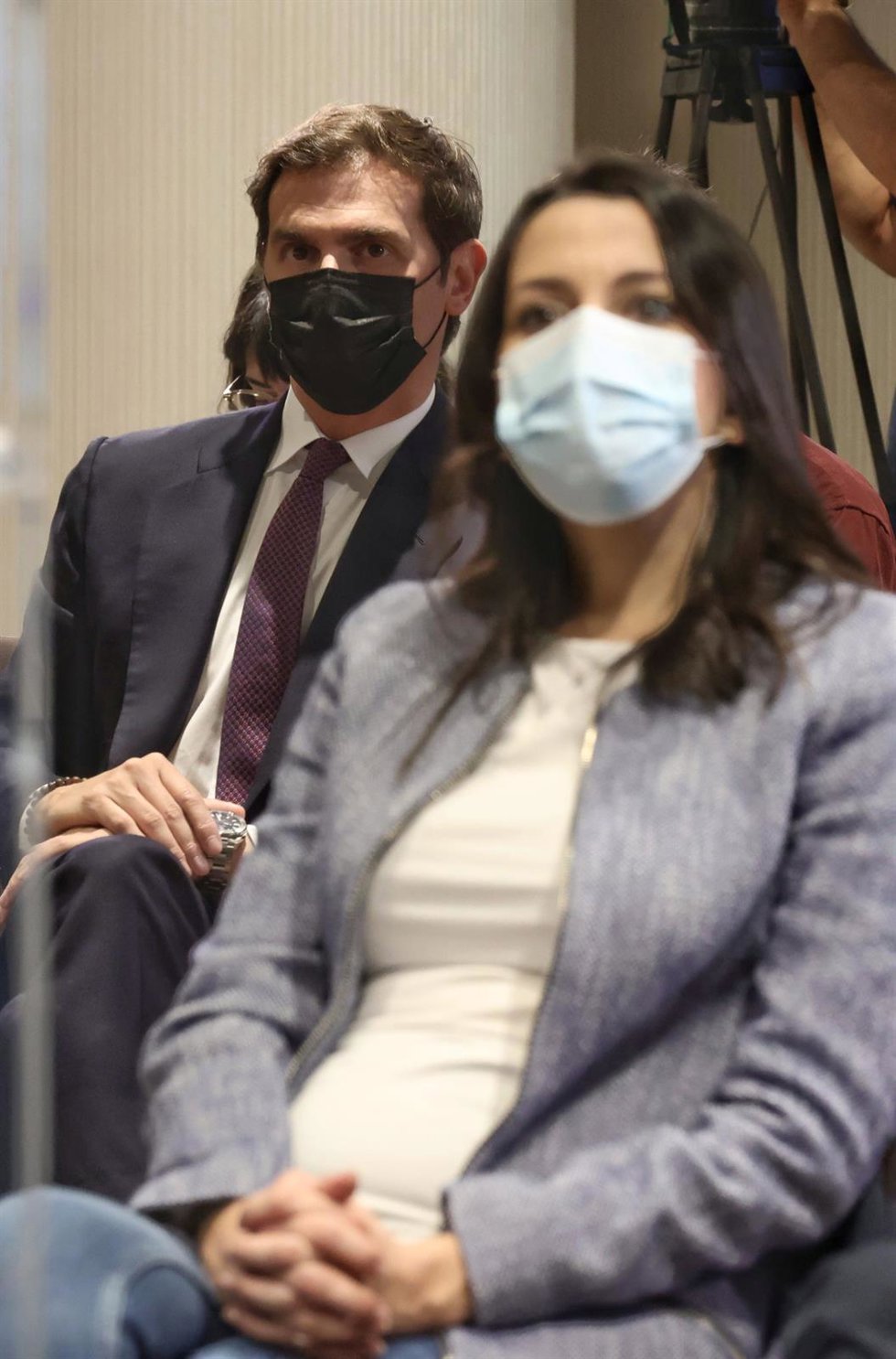 Archivo - El ex presidente de Ciudadanos Albert Rivera y la líder de Cs, Inés Arrimadas, en un Foro Turismo organizado por Europa Press en el Hotel Eurostars Madrid Tower, a 18 de octubre de 2021, en Madrid, (España).