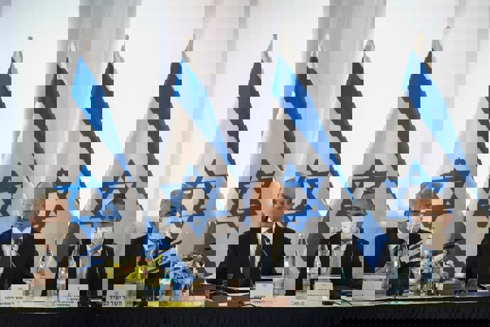 El primer ministro israelí, Naftali Bennett, en los Altos del Golán ocupados