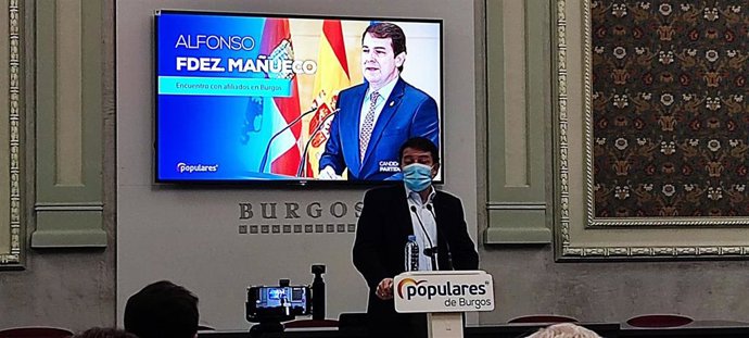 Un momento de la intervención de Mañueco en Burgos.