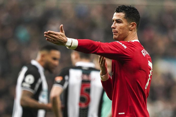 El delantero Cristiano Ronaldo se lamenta en el encuentro de la Premier League contra el Newcastle United.